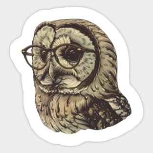 Retro Hoot Spectacles Sticker